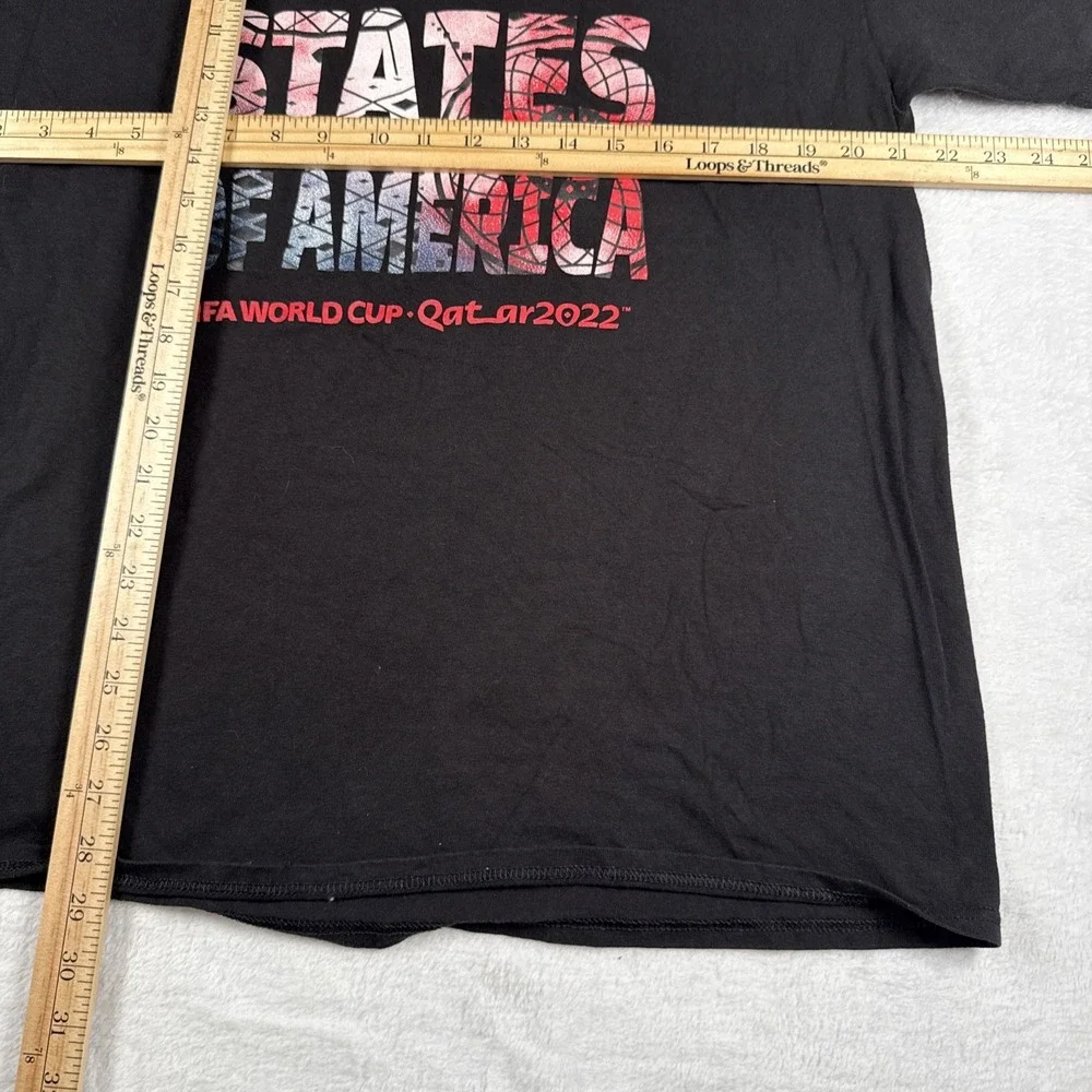 Authentic FIFA World Cup Qatar 2022 USA Activewear T-shirt Men's XL Black/ Red